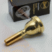 Gold Plate Bach Large Shank Trombone Mouthpiece, 1-1/4G