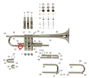 Bach Commercial Bb Trumpet Bell to 1st Slide Brace Formed, Silver Plated