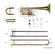 Bach Stradivarius 36B, 42B, TB200B, Trombone rotor assembly, Rotor, Bearing Plate, Housing & Cap
