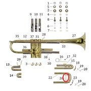 Bach Trumpet Student Model TR600 Main Tuning Slide Brace Rod and Socket