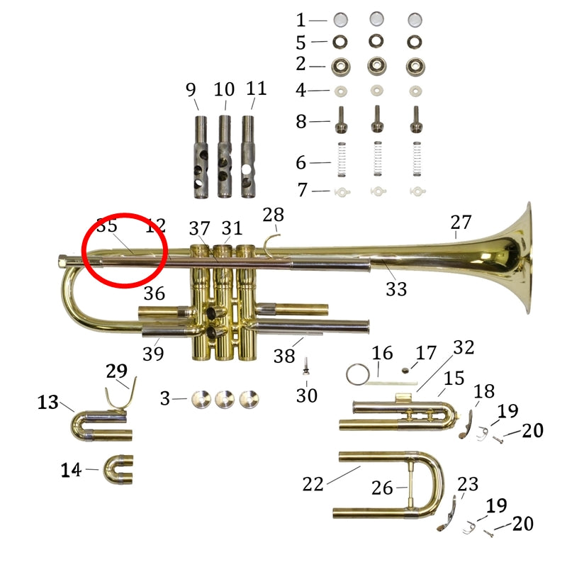 Bach Trumpet Student Models TR600 Brace, Bell to Receiver