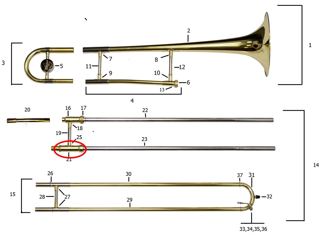Bach Trombone Bell Side Cork Barrel for TB600