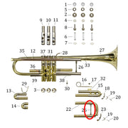 Bach Trumpet Prelude and TR500 Main Tuning Slide Brace Rod and Socket