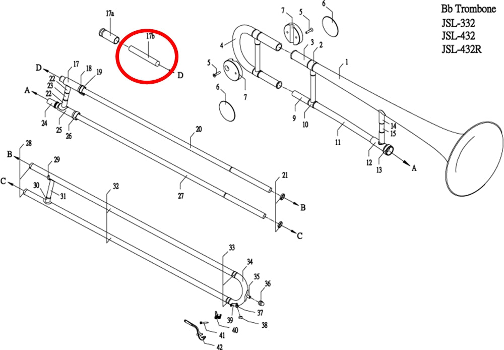 Jupiter 332/432 Trombone Mouthpipe