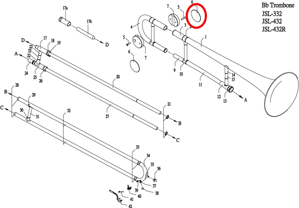 Jupiter 332/432 Trombone Brand Medallion