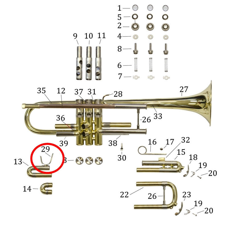 Bach Trumpet Student Model TR500S Thumb Hook