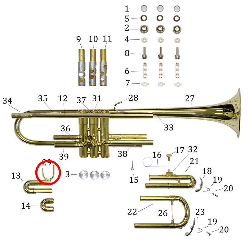 Bach Trumpet Student Model TR300 Thumb Hook, Silver Plated