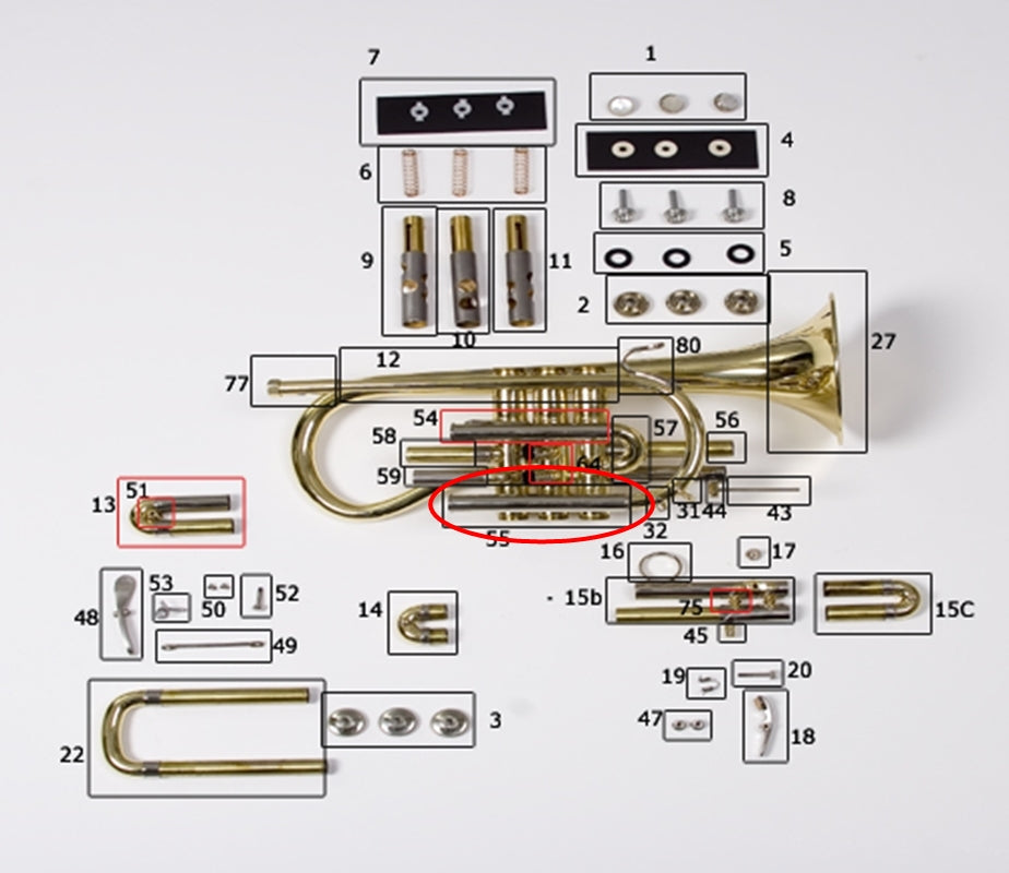 Bach 184 Cornet Outside Tuning Slide Tube Bottom