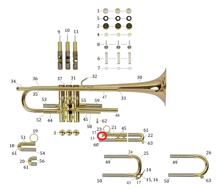 Bach Commercial Trumpet Stop Plate
