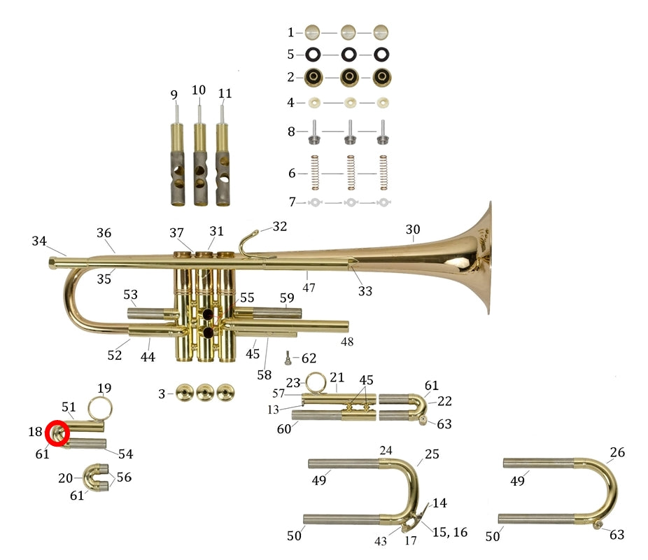 Bach Commercial Bb Trumpet Pull Knob