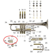 Bach Artisan Bb Trumpet 1st Valve Slide, Standard, Med. Large Bore (Silver)
