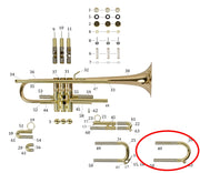 Bach Commercial Bb Trumpet Rounded Main Tuning Slide, Large Bore, Lacquer