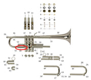 Bach Commercial Bb Trumpet Lower Outside 1st Slide Tube, Silver Plated