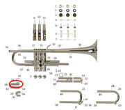 Bach Commercial Bb Trumpet Upper Outside 1st Slide Tube, Silver Plated