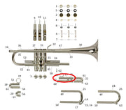 Bach Commercial Bb Trumpet Outside Upper 3rd Slide Tube, Silver Plated