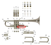 Bach Commercial Bb Trumpet Lower Outside 3rd Slide Tube, Silver Plated