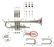 Bach Bb Trumpet 3rd Slide Assembly, Large Bore End, Silver