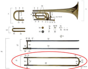 Bach Stradivarius Model 42 Tenor Trombone Outside Handslide Assembly, Lightweight