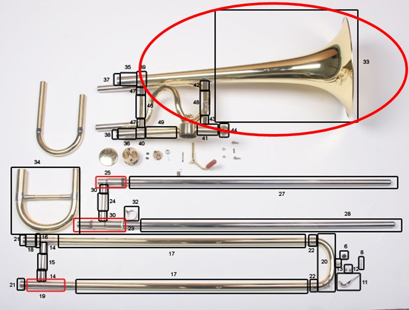Bach Stradivarius Model 42 Tenor Trombone Heavy Gold Brass Bell