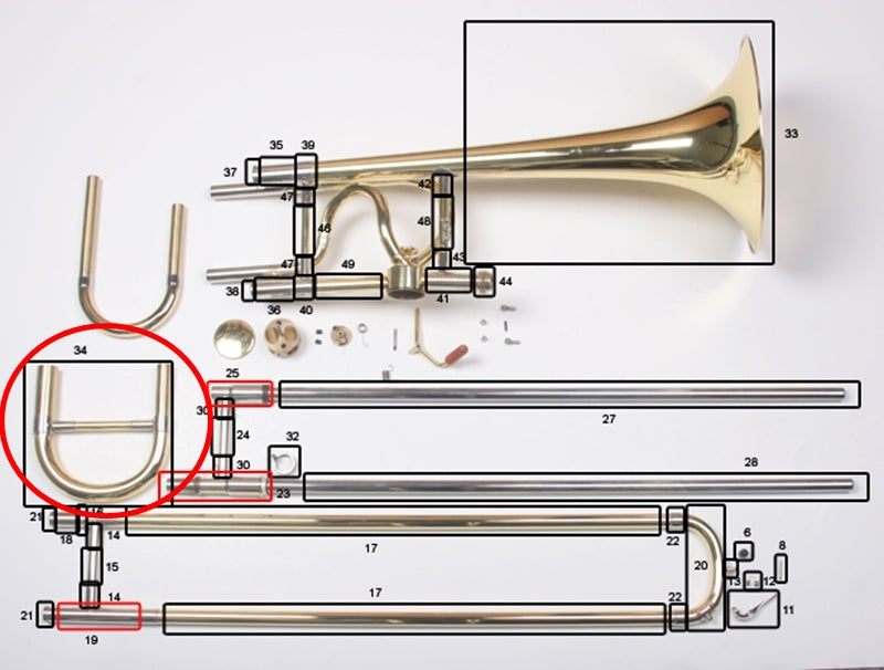 Bach Stradivarius Trombone Tuning Slide Assembly