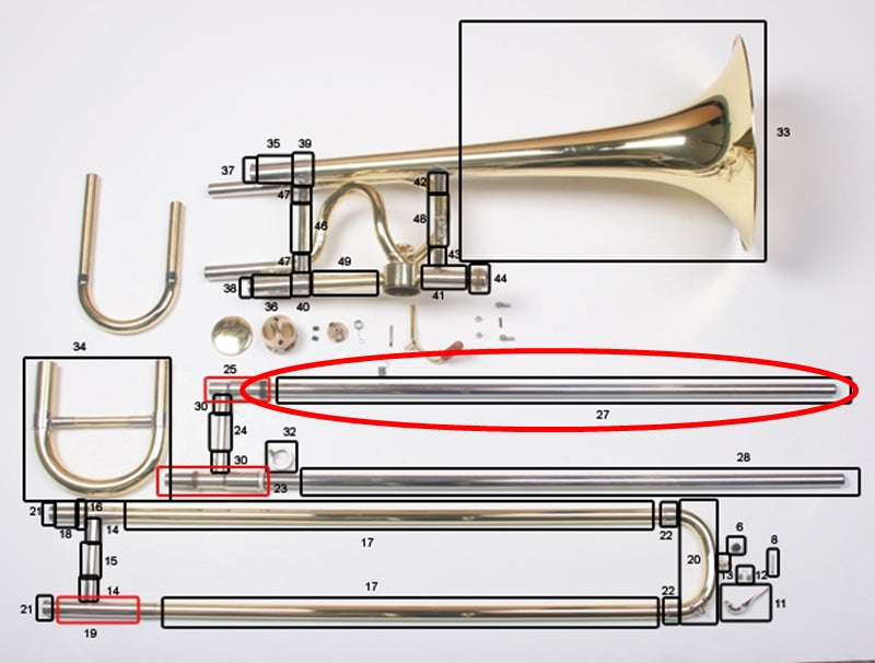 Bach Stradivarius Model 42 Trombone Upper Inside Slide Tube