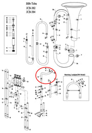 Jupiter 382 Tuba Concert Mouthpipe Assembly