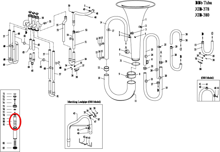 Jupiter 378 Tuba No. 2 Piston