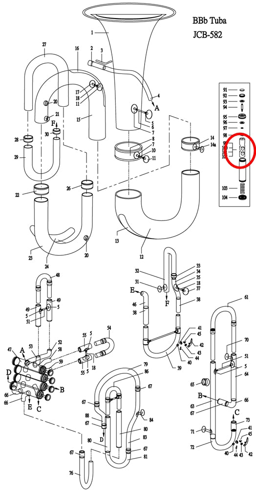 Jupiter 582 Tuba No. 2 Piston