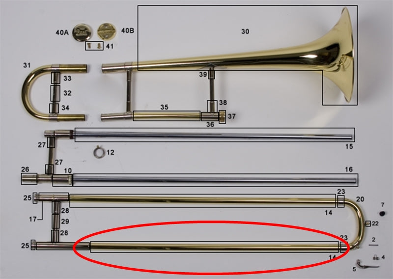 Bach Stradivarius Model 16 Trombone Lower Outside Slide Tube