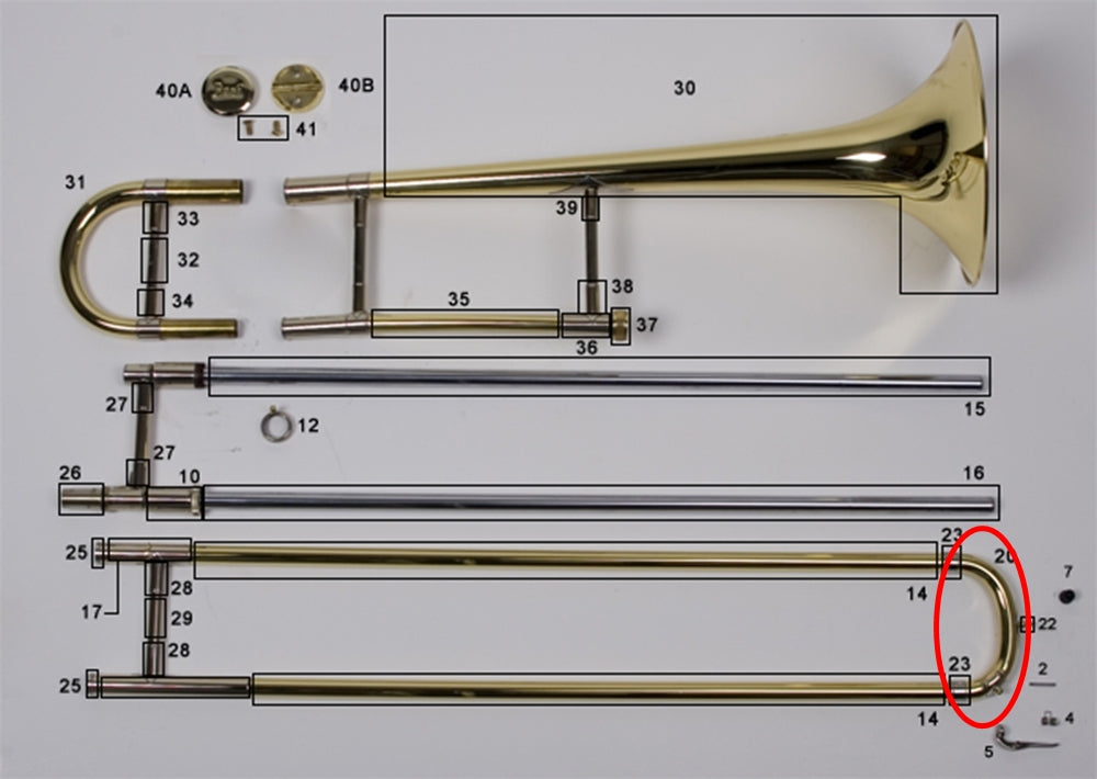 Bach Stradivarius Trombone Bottom Crook Assembly