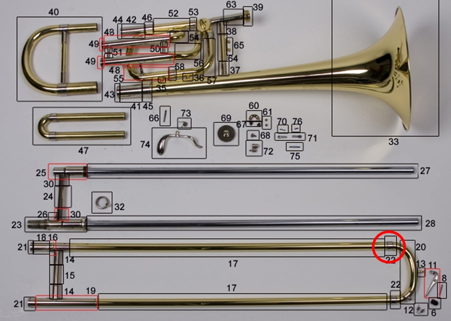 Bach Stradivarius Bass Trombone Bottom Crook Connecting Ring