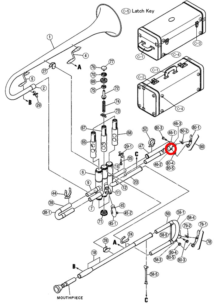 Yamaha Trumpet (1) 3rd Valve Water Key Nipple