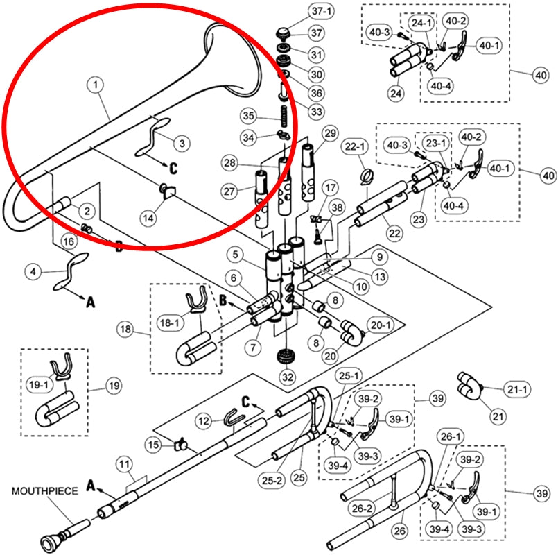 Yamaha Bell Buffing, ready to install YTR4435(2)
