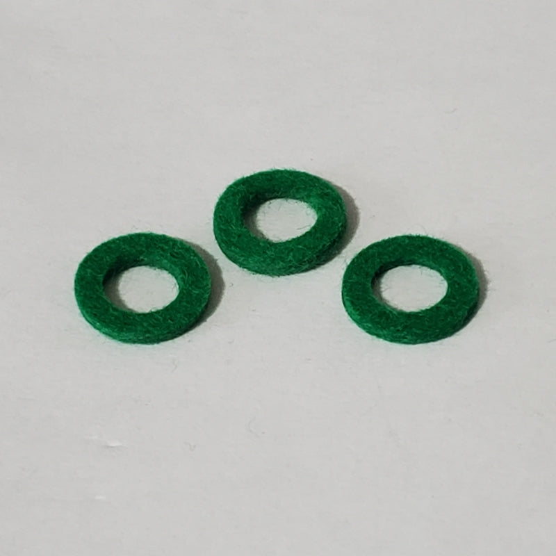 Olds Trumpet Green Top Cap Felts Set of 3 11/16" OD x 13/32" ID x .08" Thick
