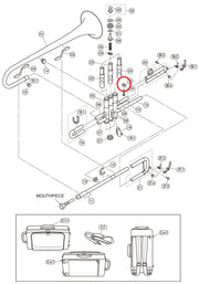 Yamaha Trumpet (1) Outside Tuning Slide to 3rd Valve Outside Slide Brace TR6335S