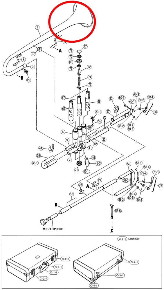 Yamaha Bell Silver Plated YTR6335S, Ready to Install W1338600