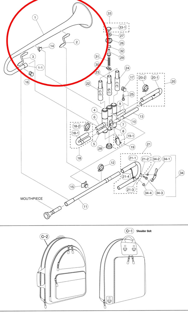 Yamaha Eric Miyashiro Bell with Ferrule Buffing, Ready to Install YTR8430EM