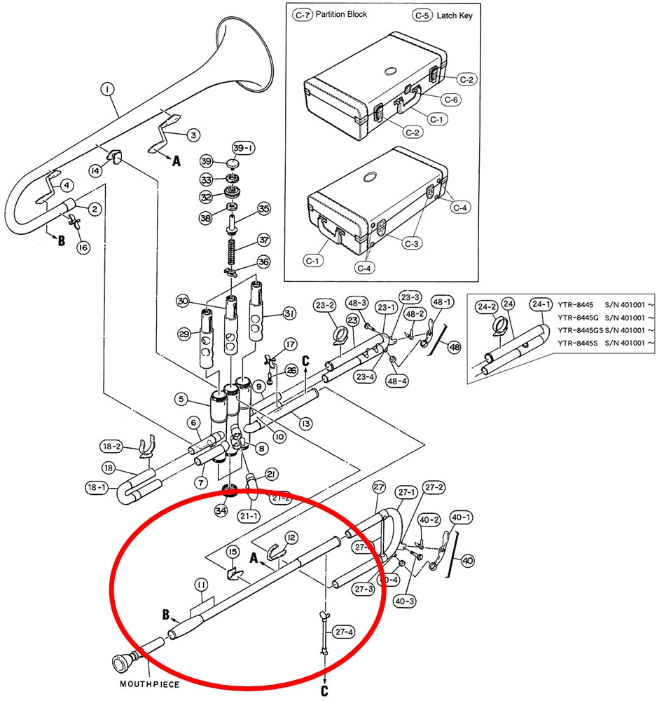 Yamaha Mouthpipe Assembly Buffing TR8445
