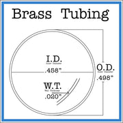 Cut to Length Yellow Brass Tubing I.D .458 | O.D .498 | W.T .020 Sizes are in inches