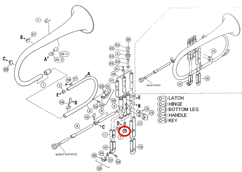 Yamaha Flugelhorn Bottom Valve Cap (1)