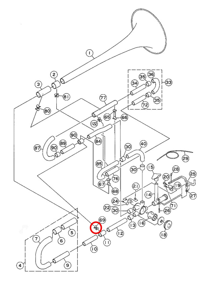 Yamaha Trombone Lower F Slide Brace SL646(2)