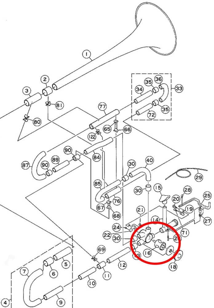 Yamaha Trombone F Rotor Valve Assembly SL356R