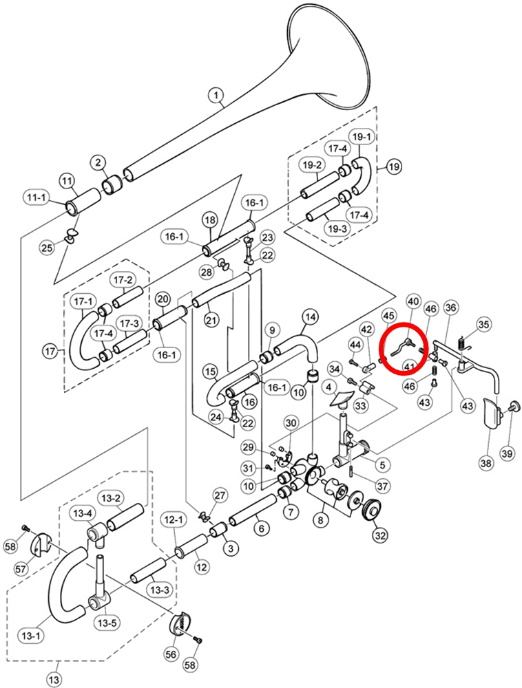 Yamaha Trombone F Lever Connection Rod YBL630G