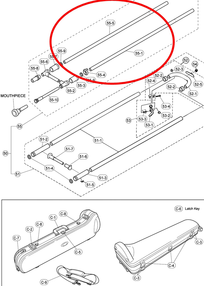 Yamaha Trombone Lower Inside Slide SL881U(2)