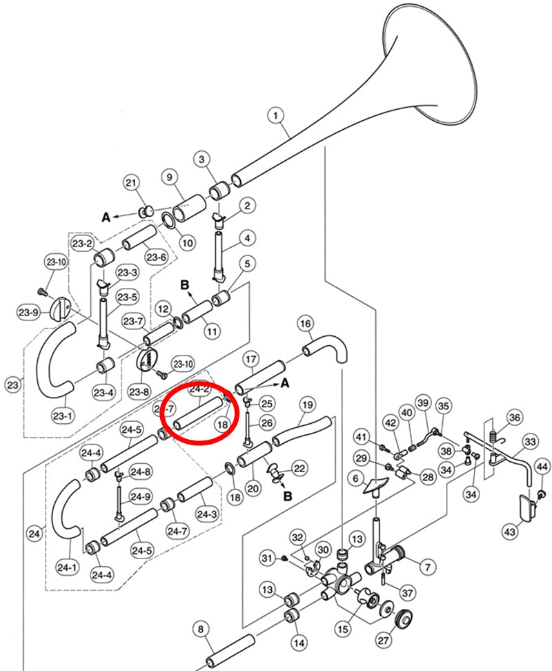 Yamaha Trombone Lower Inside F Tuning Slide YSL882O