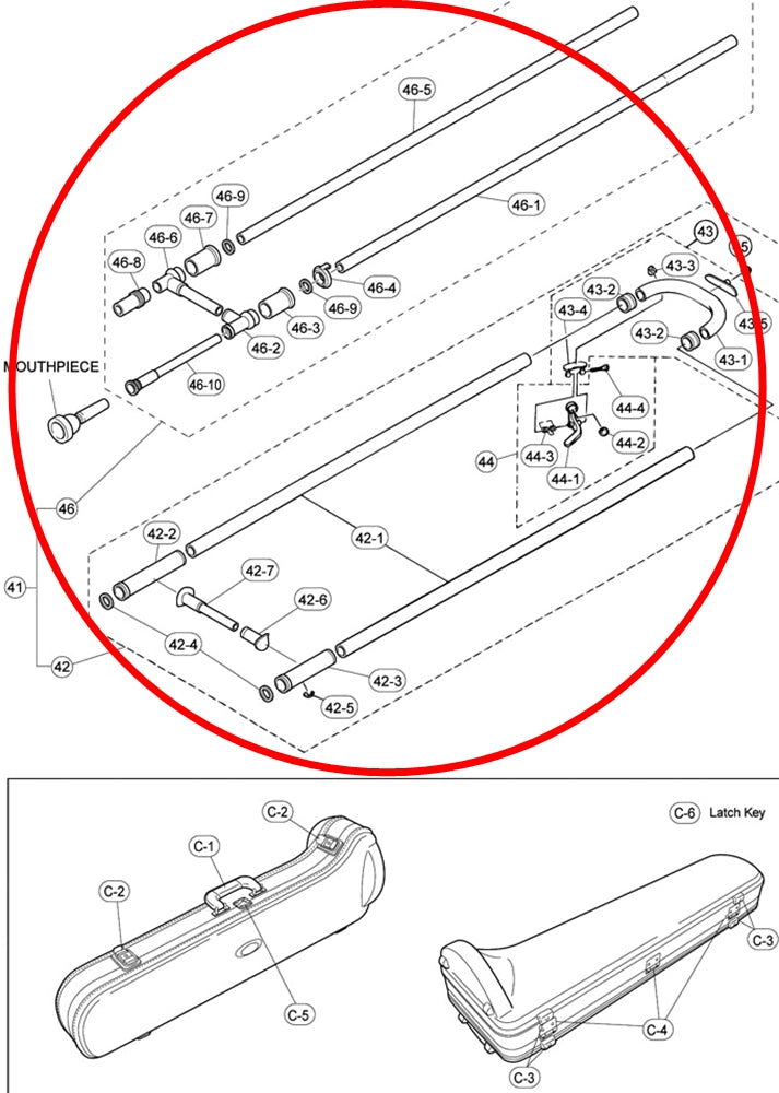 Yamaha Trombone Complete Slide Assembly YSL882OR