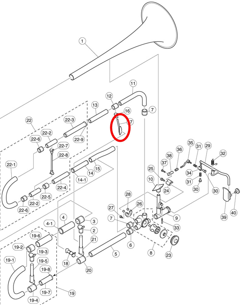 Yamaha Trombone Brace 8 Buffing YSL882OR