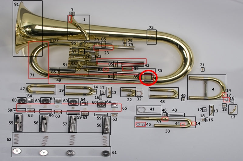 Bach/Conn/King Euphonium Bow to 2nd Branch Ring