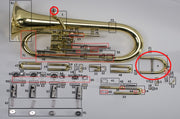 King 2280 Euphonium Lacquer Main Tuning Slide