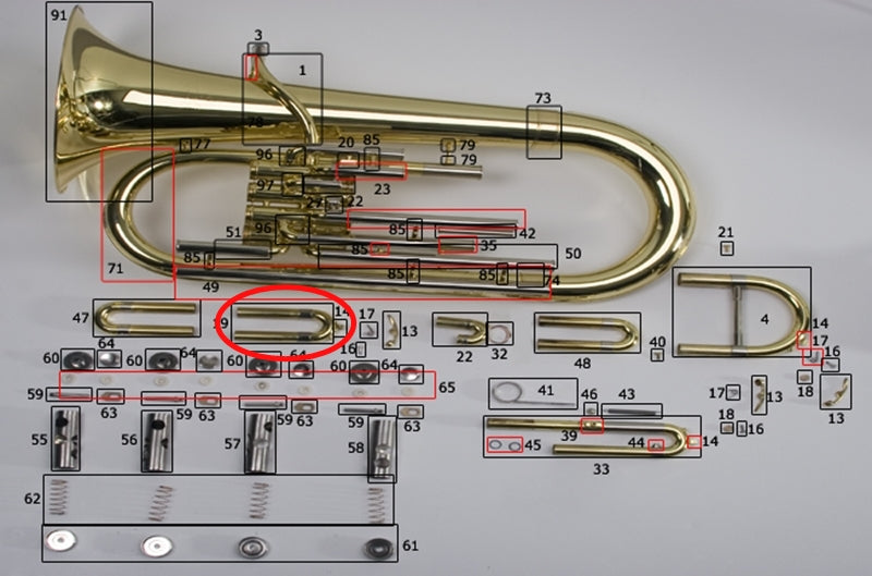 Bach/Conn/King Euphonium 1st Slide Assembly